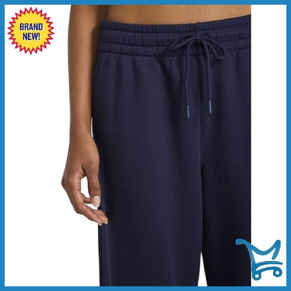 Wide Leg Sweatpants Midweight Cotton Blend Drawcord Waist 30" Inseam - Picture 5 of 6